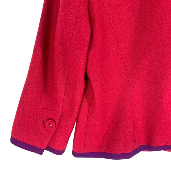 Baia Red purple Suit Jacket with Classic Fit and Versatile Style Boxy Fit sz8 - Picture 10 of 16